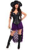 Daisy Corsets Top Drawer 4 PC Black/Plum Lace Premium Pirate Corset Costume - Daisy Corsets - Flyclothing LLC