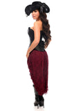 Daisy Corsets Top Drawer 4 PC Black/Wine Lace Premium Pirate Corset Costume - Daisy Corsets - Flyclothing LLC