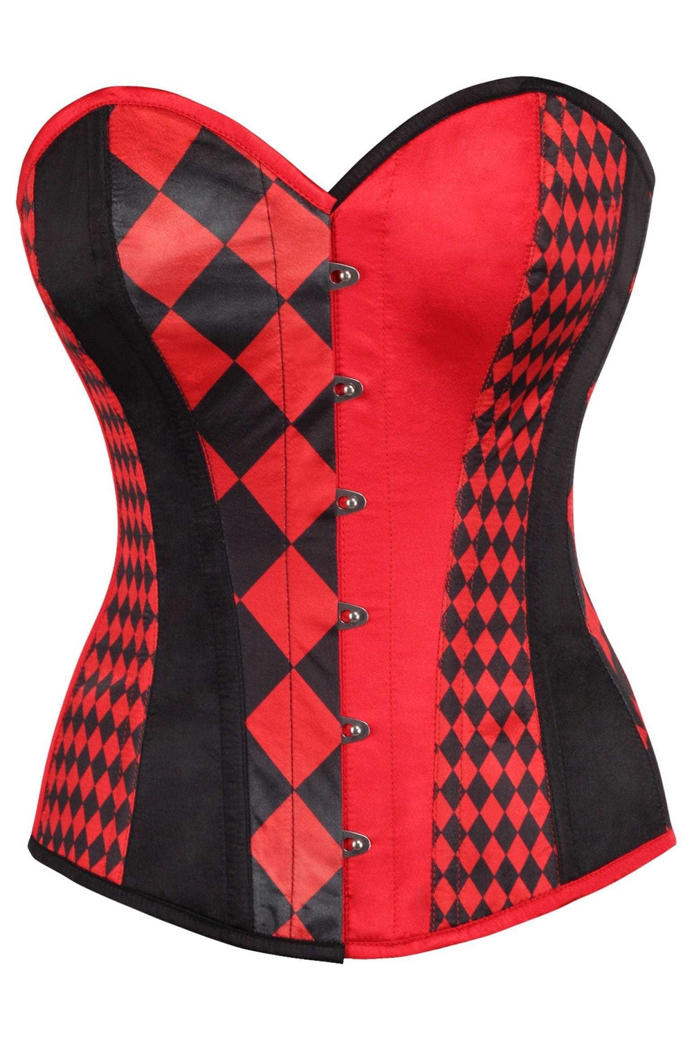 Daisy Corsets Top Drawer Black/Red Print Steel Boned Corset - Daisy Corsets - Flyclothing LLC