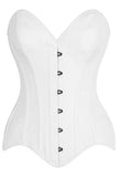 Daisy Corsets Top Drawer White Cotton Steel Boned Overbust Corset - Daisy Corsets - Flyclothing LLC