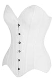 Daisy Corsets Top Drawer White Cotton Steel Boned Overbust Corset - Daisy Corsets - Flyclothing LLC