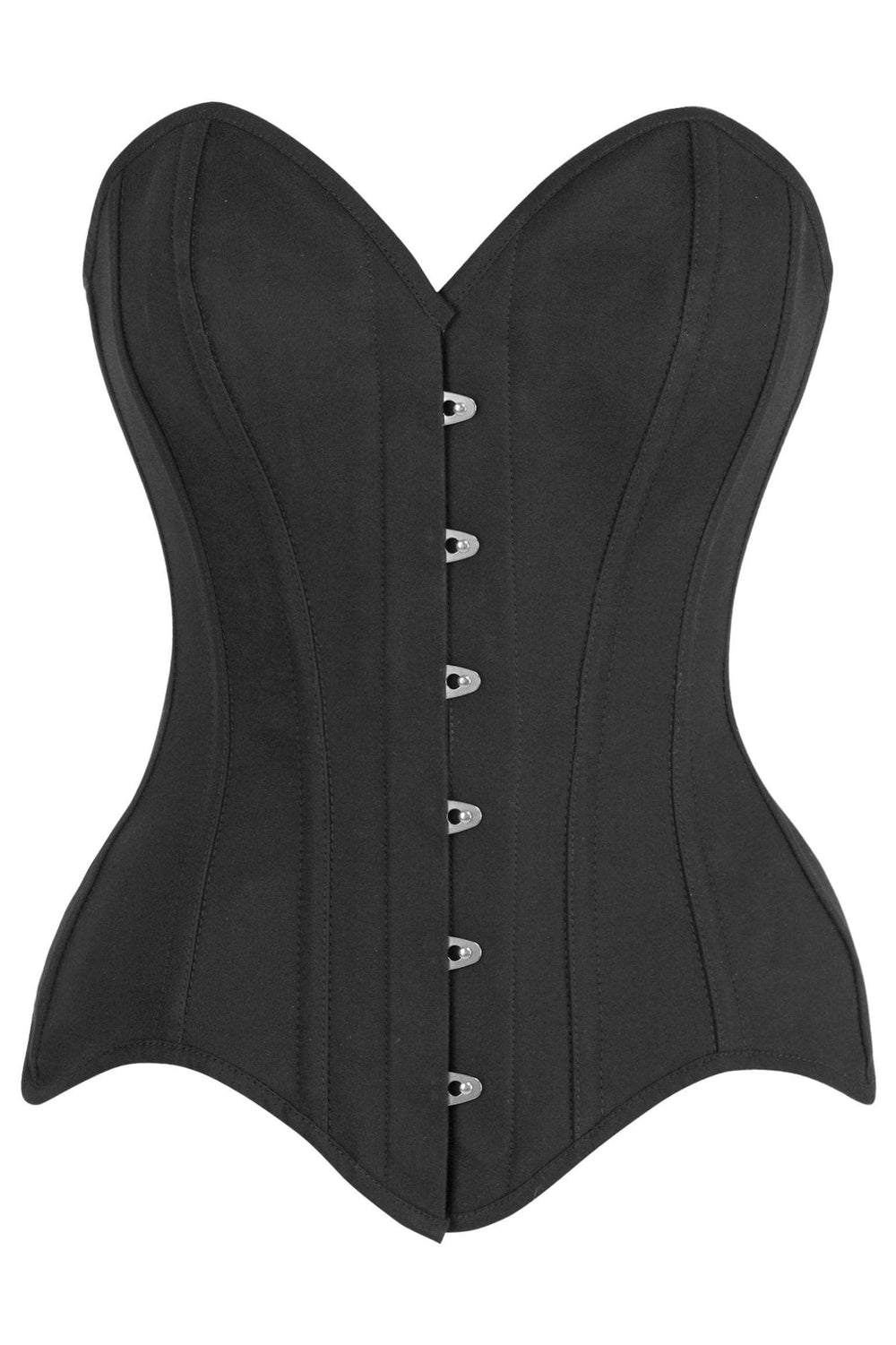 Daisy Corsets Top Drawer Black Cotton Steel Boned Overbust Corset - Daisy Corsets - Flyclothing LLC