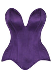Daisy Corsets Top Drawer Steel Boned Dark Purple Satin Plunge Neckline Overbust Corset - Daisy Corsets - Flyclothing LLC