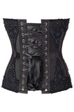 Daisy Corsets Top Drawer Sheer Black Mesh & Beaded Steel Boned Overbust Corset - Daisy Corsets - Flyclothing LLC