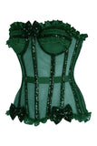 Daisy Corsets Top Drawer Steel Boned Dark Green Sequin Underwire Bustier Corset - Daisy Corsets - Flyclothing LLC