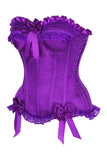 Daisy Corsets Top Drawer Purple Satin Steel Boned Burlesque Corset - Daisy Corsets - Flyclothing LLC