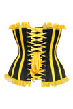 Daisy Corsets Top Drawer Black/Yellow Satin Steel Boned Burlesque Corset - Daisy Corsets - Flyclothing LLC