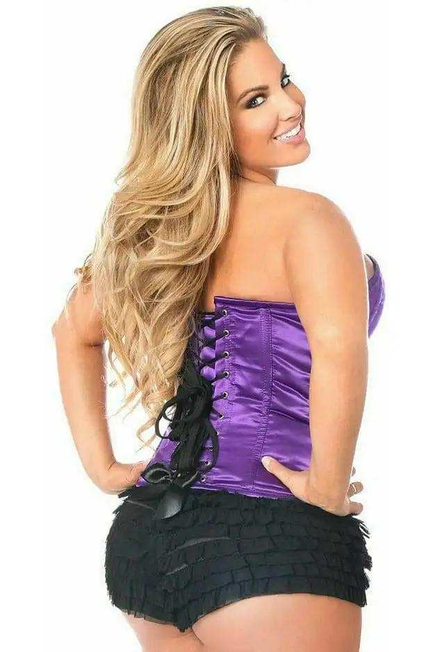 Daisy Corsets Top Drawer Purple Satin Steel Boned Corset - Daisy Corsets - Flyclothing LLC