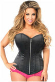 Daisy Corsets Top Drawer Black Satin Steel Boned Corset - Daisy Corsets - Flyclothing LLC