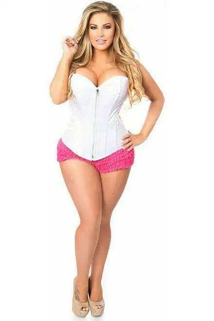 Daisy Corsets Top Drawer White Satin Steel Boned Corset - Daisy Corsets - Flyclothing LLC