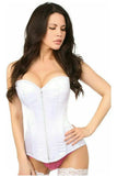 Daisy Corsets Top Drawer White Satin Steel Boned Corset - Daisy Corsets - Flyclothing LLC