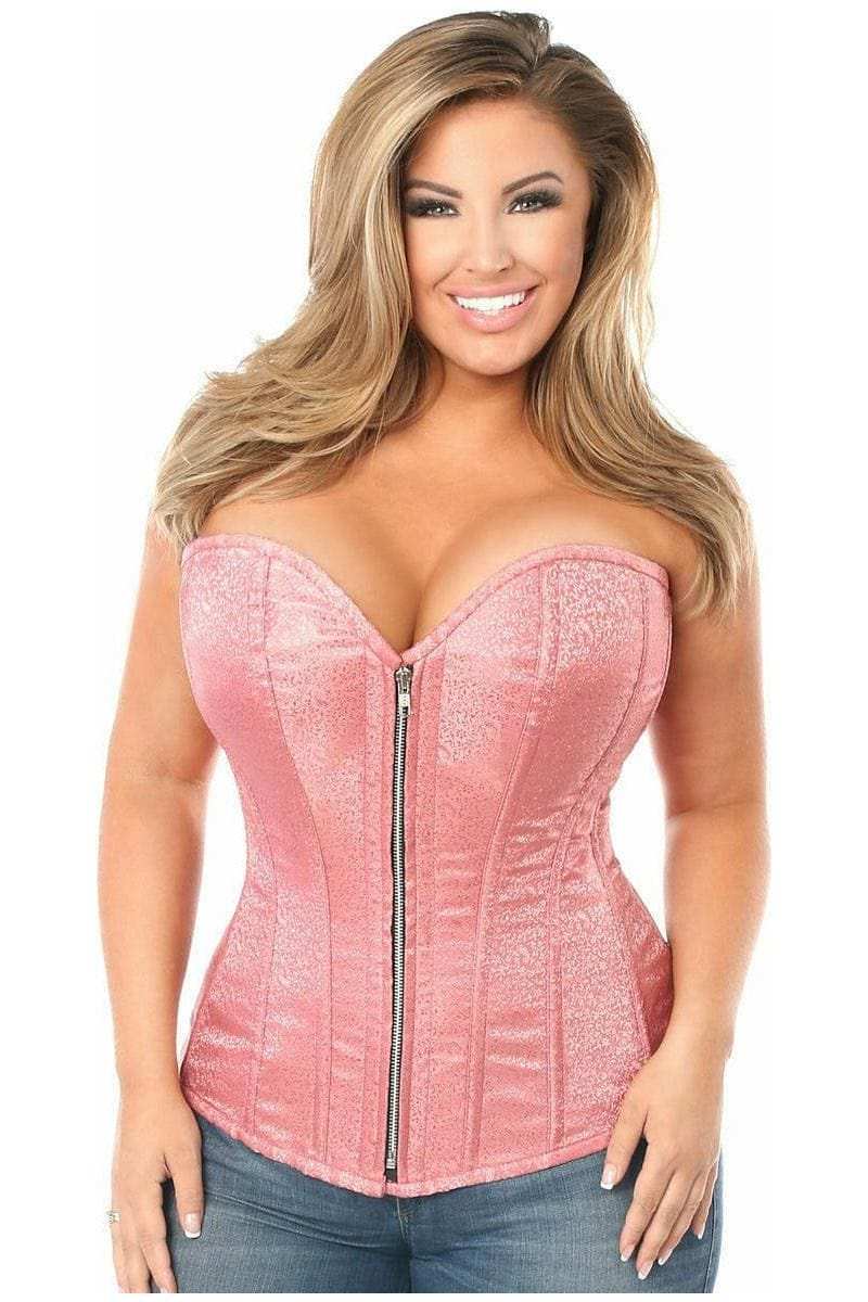 Daisy Corsets Top Drawer Dusty Rose Brocade Steel Boned Corset - Daisy Corsets - Flyclothing LLC