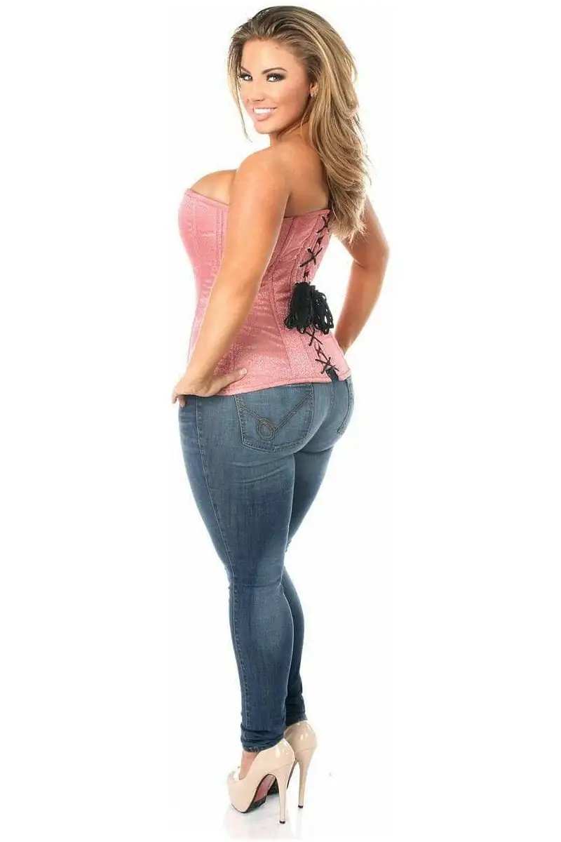 Daisy Corsets Top Drawer Dusty Rose Brocade Steel Boned Corset - Daisy Corsets - Flyclothing LLC