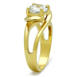 TK066G - IP Gold(Ion Plating) Stainless Steel Ring with AAA Grade CZ in Clear - Alamode - Flyclothing LLC