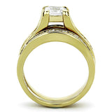 TK0W384 - IP Gold(Ion Plating) Stainless Steel Ring with AAA Grade CZ in Clear - Alamode - Flyclothing LLC