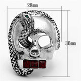 TK1038 - High polished (no plating) Stainless Steel Ring with Top Grade Crystal in Multi Color - Alamode - Flyclothing LLC