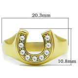 TK10616G - IP Gold(Ion Plating) Stainless Steel Ring with Top Grade Crystal in Clear - Alamode - Flyclothing LLC