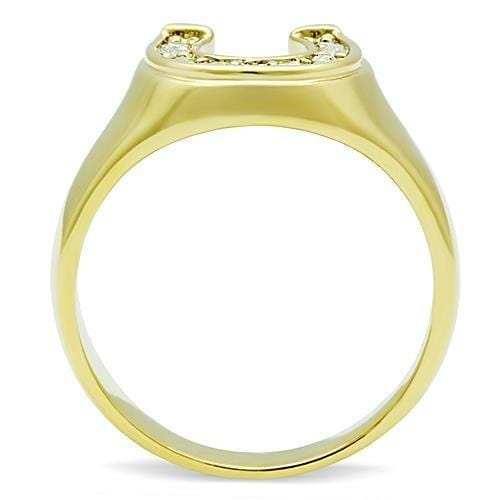 TK10616G - IP Gold(Ion Plating) Stainless Steel Ring with Top Grade Crystal in Clear - Alamode - Flyclothing LLC