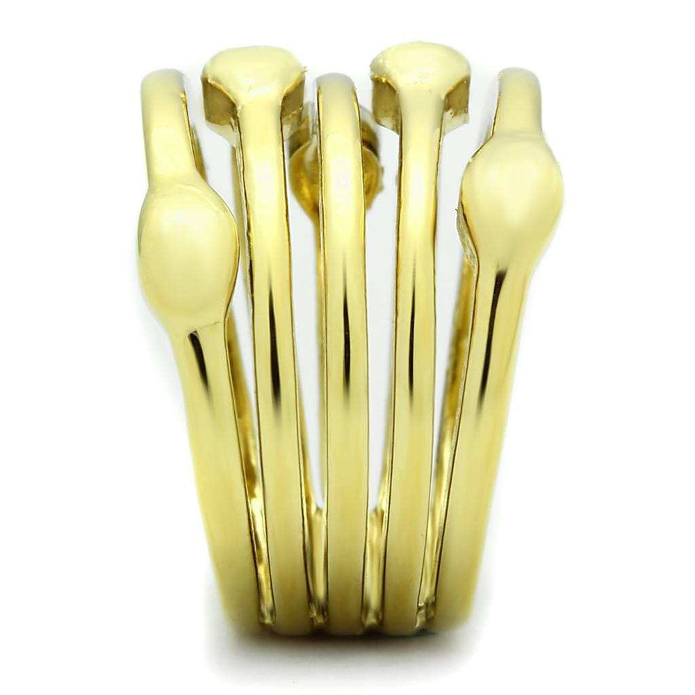 TK106G - IP Gold(Ion Plating) Stainless Steel Ring with No Stone - Alamode - Flyclothing LLC