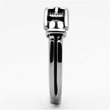 TK1079 - High polished (no plating) Stainless Steel Ring with Top Grade Crystal in Smoked Quartz - Alamode - Flyclothing LLC