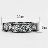TK1082 - High polished (no plating) Stainless Steel Ring with AAA Grade CZ in Clear - Alamode - Flyclothing LLC