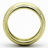 TK1096 - IP Gold(Ion Plating) Stainless Steel Ring with Top Grade Crystal in Clear - Alamode - Flyclothing LLC