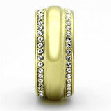 TK1096 - IP Gold(Ion Plating) Stainless Steel Ring with Top Grade Crystal in Clear - Alamode - Flyclothing LLC