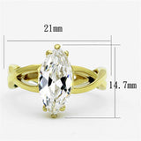 TK1106 - IP Gold(Ion Plating) Stainless Steel Ring with AAA Grade CZ in Clear - Alamode - Flyclothing LLC