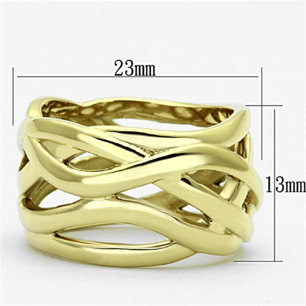 TK1107 - IP Gold(Ion Plating) Stainless Steel Ring with No Stone - Alamode - Flyclothing LLC