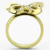 TK1108 - IP Gold(Ion Plating) Stainless Steel Ring with Top Grade Crystal in Clear - Alamode - Flyclothing LLC