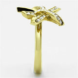 TK1108 - IP Gold(Ion Plating) Stainless Steel Ring with Top Grade Crystal in Clear - Alamode - Flyclothing LLC