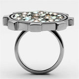 TK1113 - High polished (no plating) Stainless Steel Ring with Top Grade Crystal in Multi Color - Alamode - Flyclothing LLC