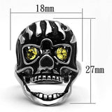 TK1114 - High polished (no plating) Stainless Steel Ring with Top Grade Crystal in Topaz - Alamode - Flyclothing LLC