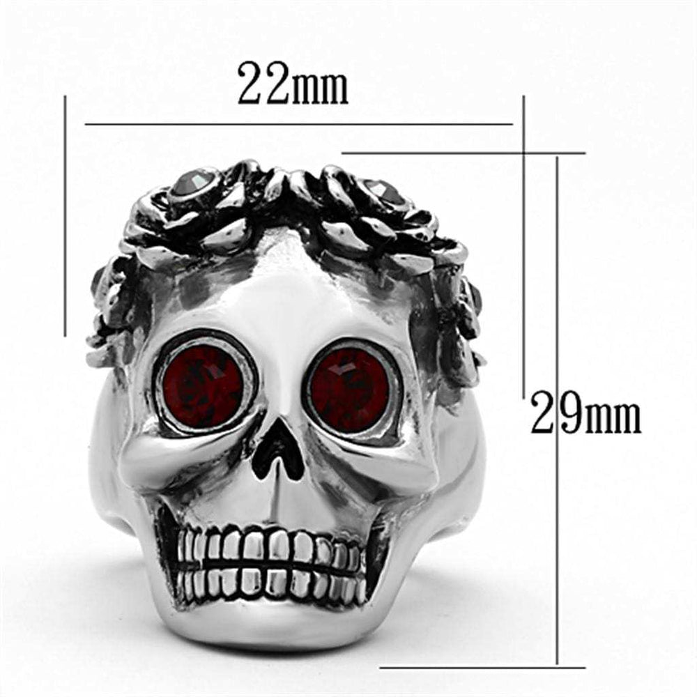 TK1117 - High polished (no plating) Stainless Steel Ring with Top Grade Crystal in Siam - Alamode - Flyclothing LLC