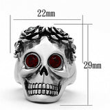 TK1117 - High polished (no plating) Stainless Steel Ring with Top Grade Crystal in Siam - Alamode - Flyclothing LLC