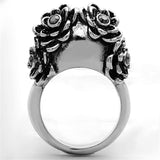 TK1117 - High polished (no plating) Stainless Steel Ring with Top Grade Crystal in Siam - Alamode - Flyclothing LLC