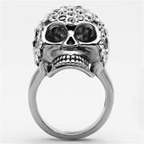 TK1120 - High polished (no plating) Stainless Steel Ring with Top Grade Crystal in Clear - Alamode - Flyclothing LLC