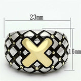 TK1131 - Two-Tone IP Gold (Ion Plating) Stainless Steel Ring with Top Grade Crystal in Citrine Yellow - Alamode - Flyclothing LLC