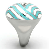 TK1138 - High polished (no plating) Stainless Steel Ring with Top Grade Crystal in Clear - Alamode - Flyclothing LLC