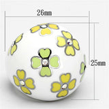 TK1139 - High polished (no plating) Stainless Steel Ring with Top Grade Crystal in Aurora Borealis (Rainbow Effect) - Alamode - Flyclothing LLC