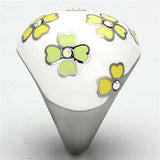 TK1139 - High polished (no plating) Stainless Steel Ring with Top Grade Crystal in Aurora Borealis (Rainbow Effect) - Alamode - Flyclothing LLC