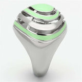 TK1140 - High polished (no plating) Stainless Steel Ring with Epoxy in Emerald - Alamode - Flyclothing LLC