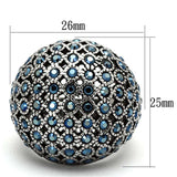 TK1143 - High polished (no plating) Stainless Steel Ring with Top Grade Crystal in Aquamarine AB - Alamode - Flyclothing LLC