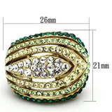 TK1145 - IP Gold(Ion Plating) Stainless Steel Ring with Top Grade Crystal in Multi Color - Alamode - Flyclothing LLC