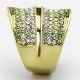 TK1146 - IP Gold(Ion Plating) Stainless Steel Ring with Top Grade Crystal in Multi Color - Alamode - Flyclothing LLC
