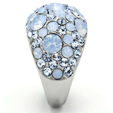 TK1147 - High polished (no plating) Stainless Steel Ring with Top Grade Crystal in Sea Blue - Alamode - Flyclothing LLC