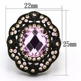 TK1154 - IP Black(Ion Plating) Stainless Steel Ring with Top Grade Crystal in Light Rose - Alamode - Flyclothing LLC
