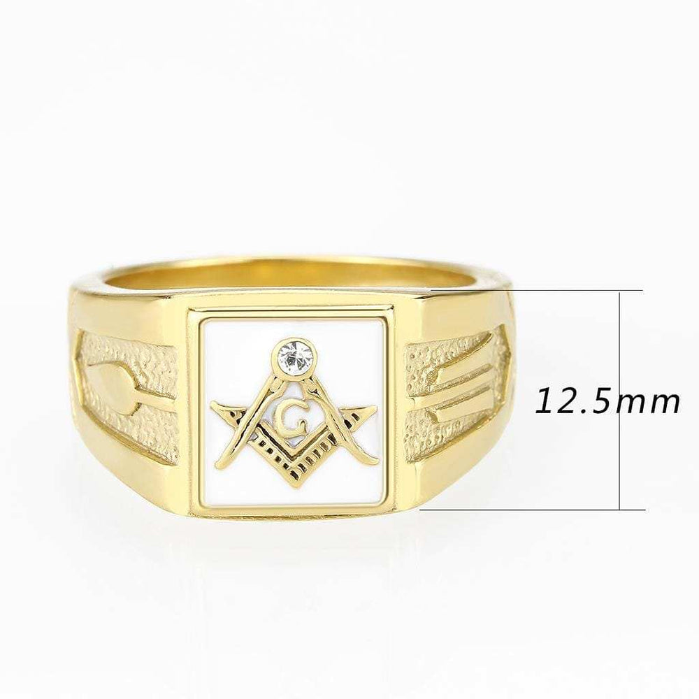 TK1159W - IP Gold(Ion Plating) Stainless Steel Ring with Top Grade Crystal in Clear - Alamode - Flyclothing LLC