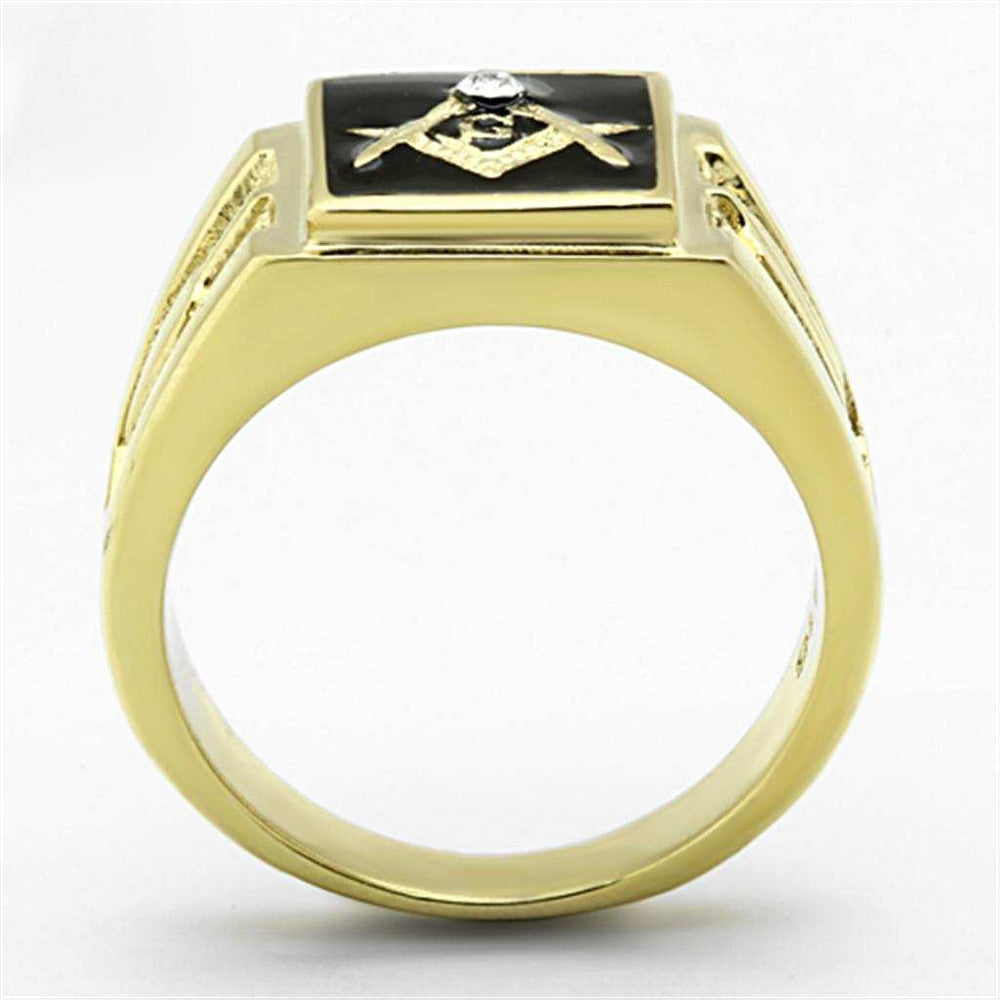 TK1159 - IP Gold(Ion Plating) Stainless Steel Ring with Top Grade Crystal in Clear - Alamode - Flyclothing LLC