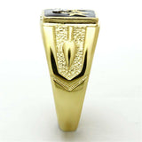 TK1159 - IP Gold(Ion Plating) Stainless Steel Ring with Top Grade Crystal in Clear - Alamode - Flyclothing LLC